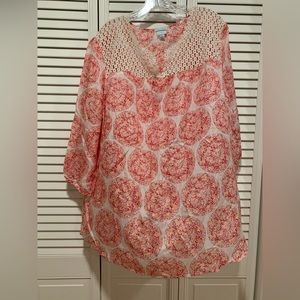 Calypso St Barth Target 100% Silk & Crochet Tunic Plus Size 2 (2X)